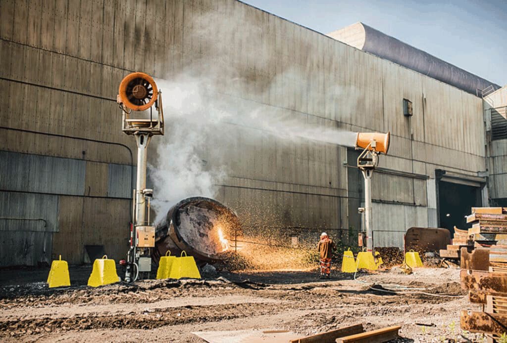 کنترل دما به وسیله توپ مه پاش کنترل دمابه وسیله توپ مه پاش